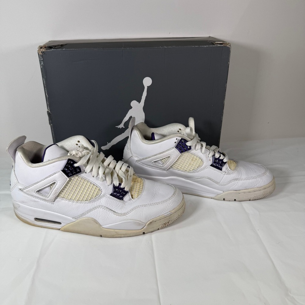 Jordan 4 Retro Metallic Purple White Mens CT8527-115 Basketball Shoes